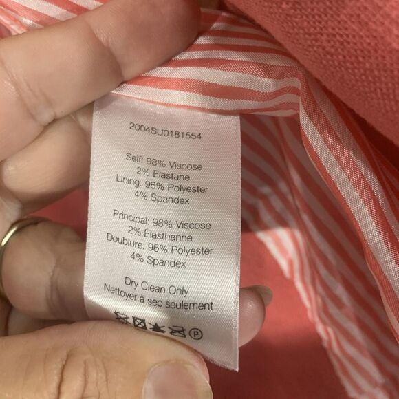 Veronica Beard Danielle Dickey One Button Blazer Coral Womens 12 - Picture 5 of 10